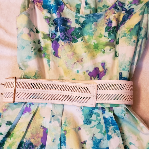 Calvin Klein size 2 pleated multi color party dress - Picture 3 of 11